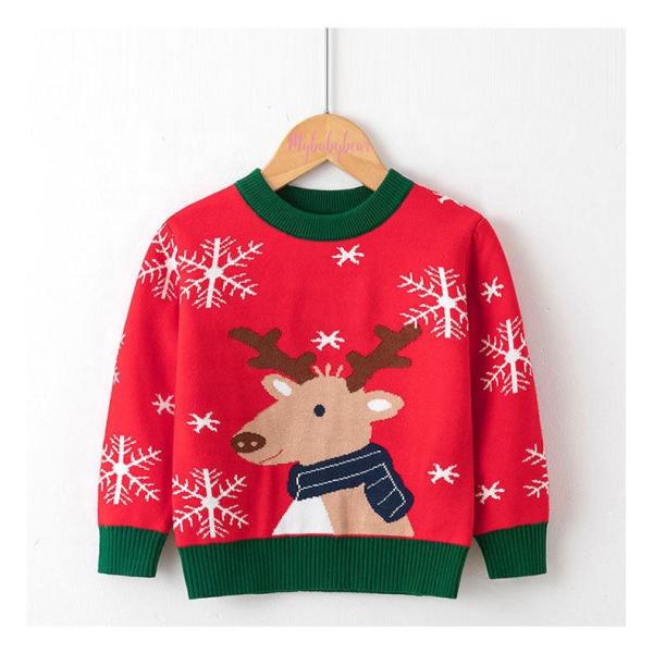 Fall Winter Children Clothes Toddler Pullover Cartoon Sweaters Knitted Christmas Sweater For Kids