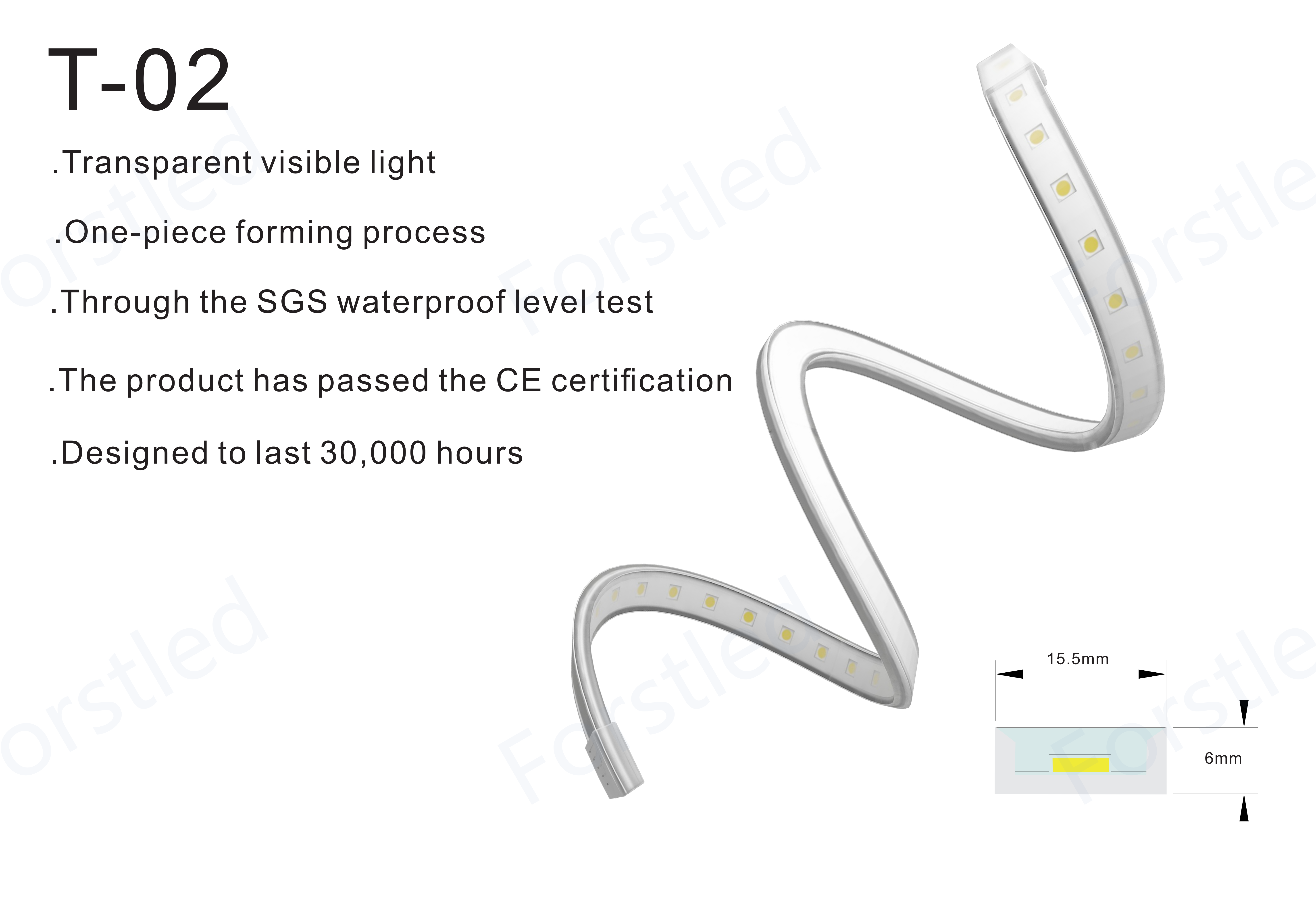 PVC света прокладки 12W/M СИД FCC 5050RGB водоустойчивый 6x16mm