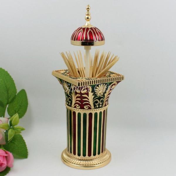 Shinny Gifts Chinese Handmade Vintage Style Lovely Egg Shape Automatic Toothpick Holder