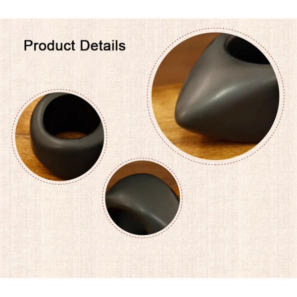 Natural Black Bian Stone Gua Sha Massage Ring for Full-body Manual Acupoint Massager Hand and Foot Meridian Massage
