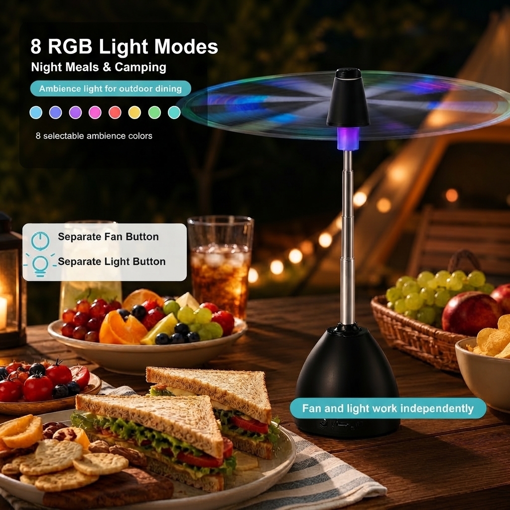 Electric Fly Repellent Fan with Smart LED Display and Energy Physical Capture