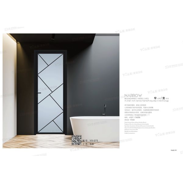 Secure Manual Opening Aluminum Frame Tempered Glass Shower Door For Bathroom
