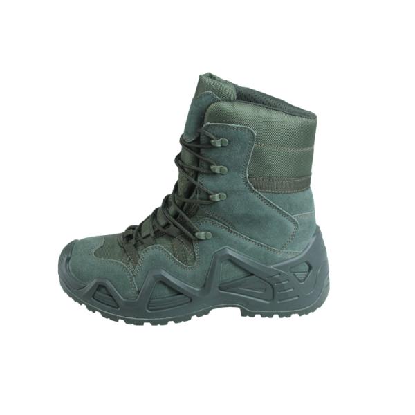 Round Toe Outdoor Lace Up Mid Calf Pupu Outsole / Anti Slip Combat Boots