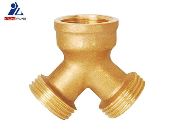 Male X Male X Female Brass Y Hose Connector HPb 57-3 Y Fitting Brass