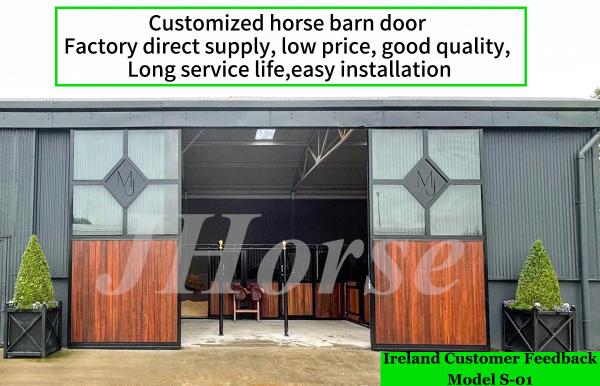 Double Sliding Barn End Door Horse Stable Panels Custom Made Size Bamboo Infill