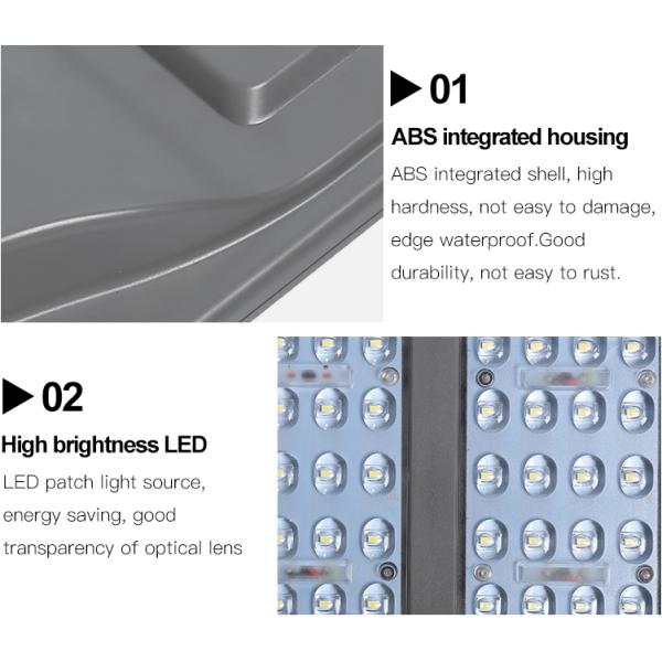 Integrated 40W Outdoor LED Solar Street Light Casting Heatsink + GLASS Material