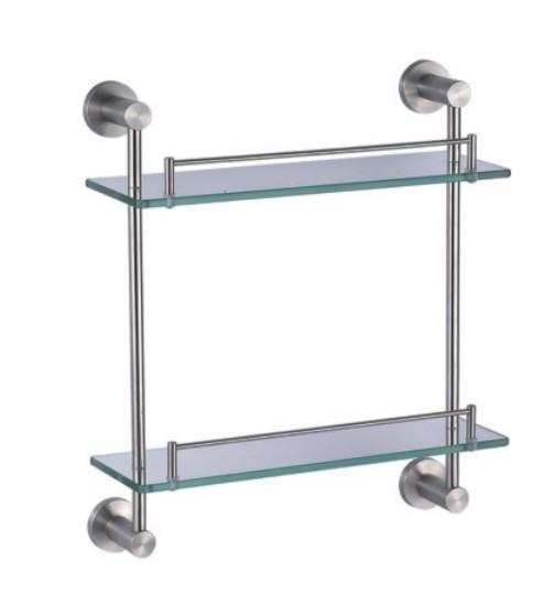 Double Glass Shelf 83010B-Brush&Polish&Round &Stainless steel 304& Bathroom Accessories&kitchen,Sanitary Hardware