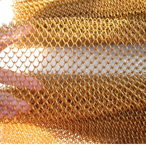Gold Flexible Aluminium Metal Chain Link Cpol Drapery Decorative Wire Mesh Curain