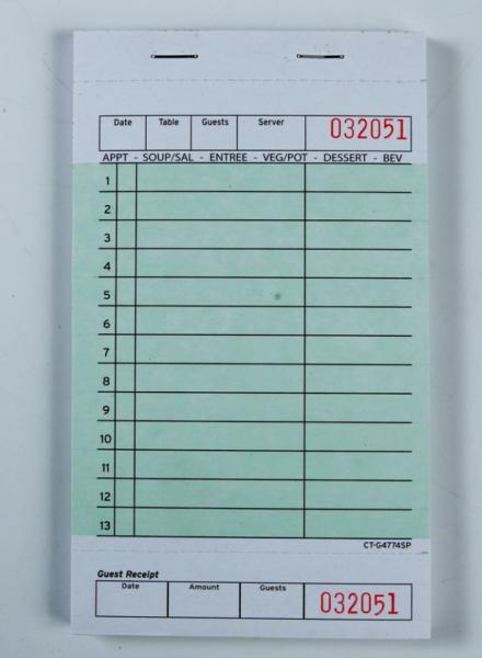 CT-G4774SP Guest check Customizable Hotel Writing Pads for Your Customer Requirements