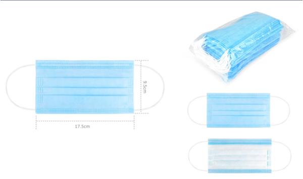 Anti Virus Medical Standard Sanitary Disposable 3 Ply Earloop Face Mask PPE Supplies