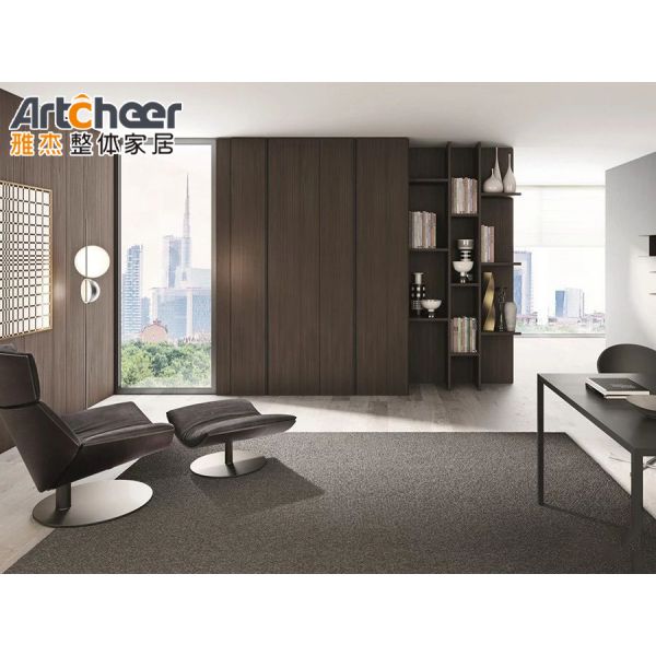 Dark Walnut Color Modern Stylish Wardrobe Closet with Customized Size