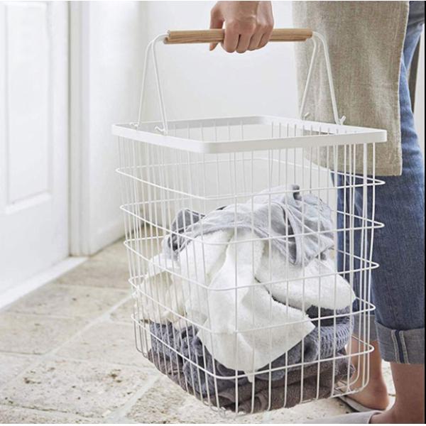 4KG Metal Hamper On Wheels , Anti Corrosion Metal Clothes Hamper