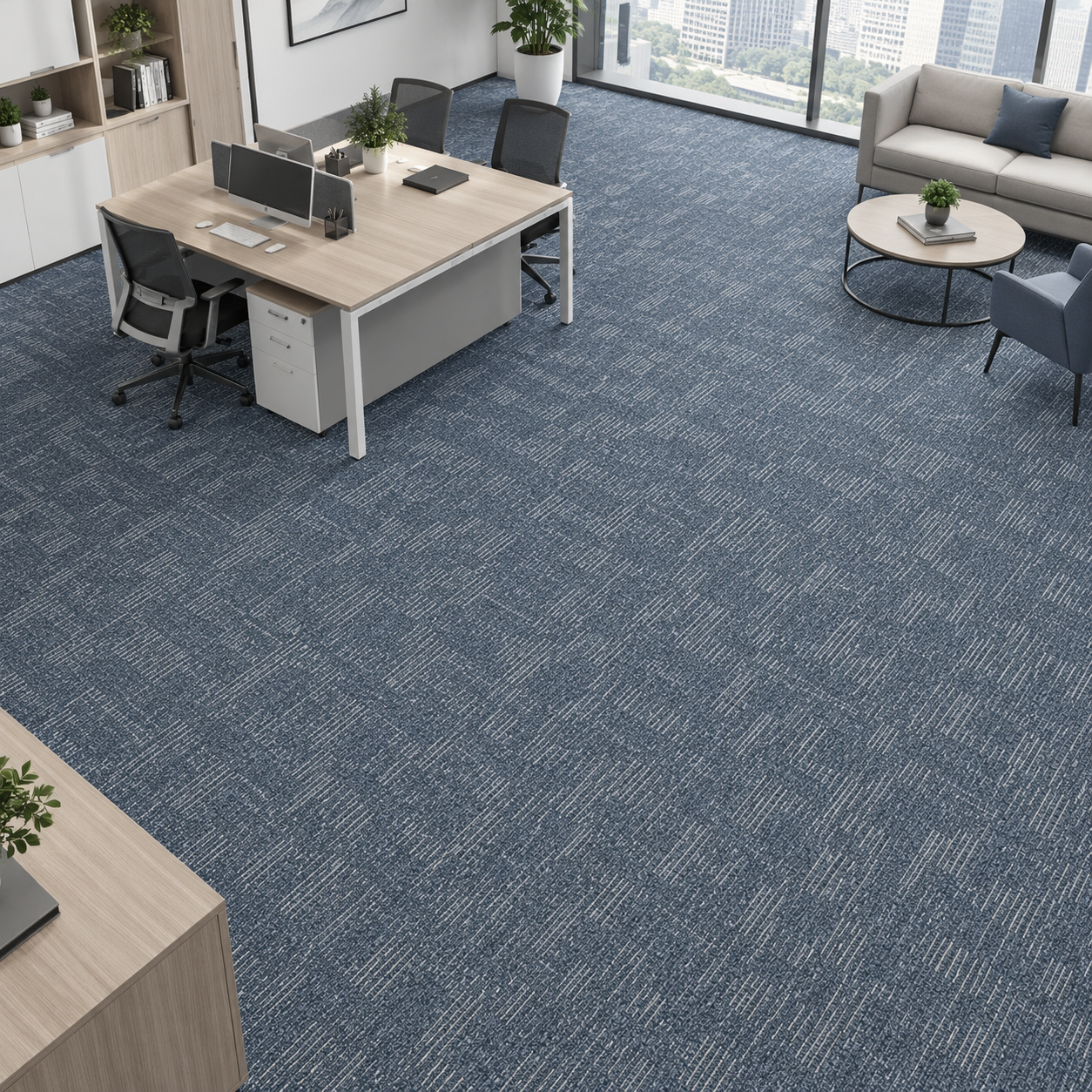 METEOR Nylon Modular Carpet Tiles – 50×50cm Multi-Level Loop, VAE Backing