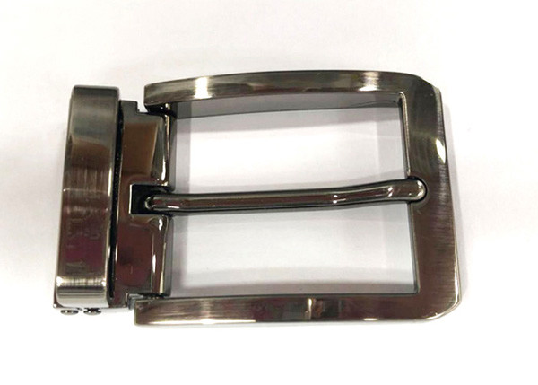 Single Prong Pin Buckle Replacement For 1.38 Inches (35mm) Wide Strap With Brushed Gunmetal Color Zinc Alloy