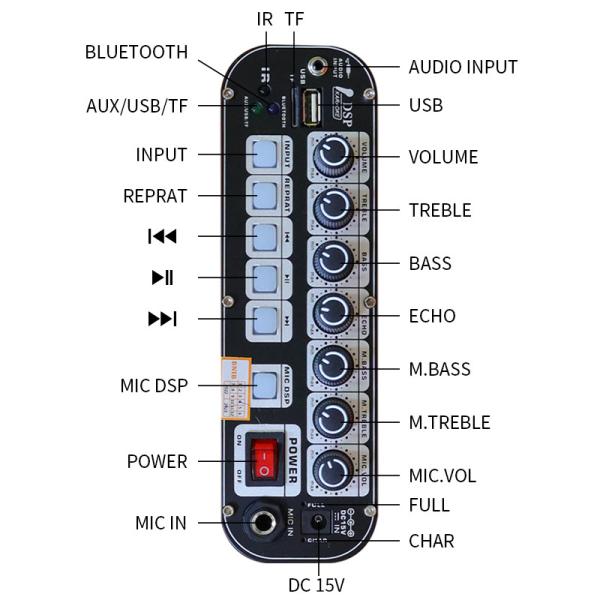 Rechargeable Portable Karaoke Speaker With Voice Control Echo Cancellation