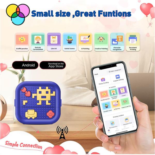 Portable Inkless Thermal Mini Printer Sticker For Receipt Journal Memo