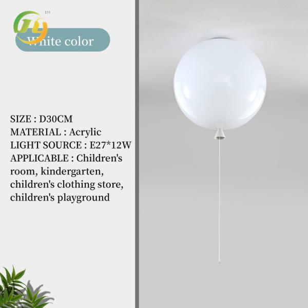 JYLIGHTING Modern Creative LED Children's Ceiling Light Colorful Balloon Pendant for School Kindergarten Bedroom