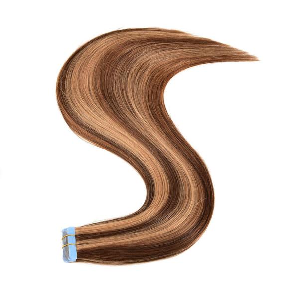 12A Grade European Raw Virgin 100% Remy Hair Tape In Hair Extension with P4/27 Color