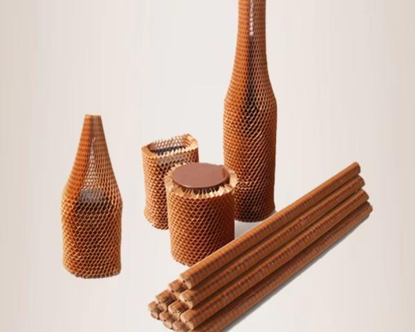 Recyclable Honeycomb Paper Sleeve Cylindrical Honeycomb Bottle Sleeve Customized