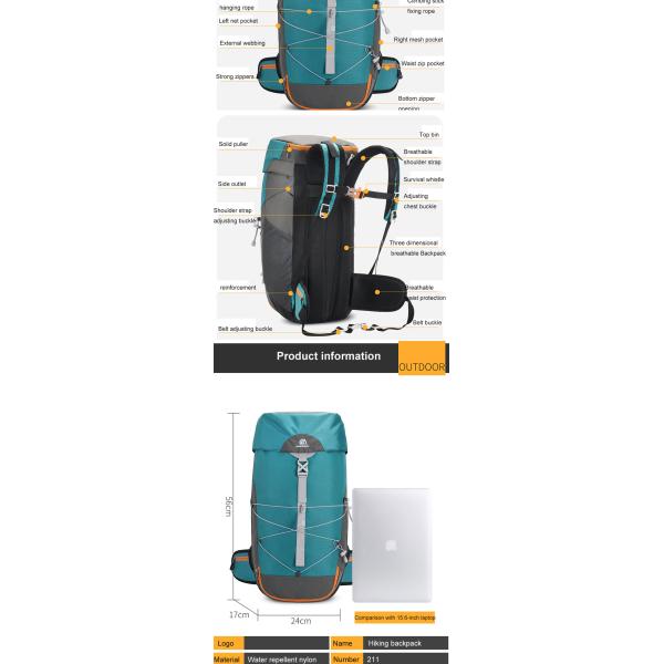 1.8 Inch Military Tactical Hiking Backpack 50 Liter Waterproof Outdoor Travel Backpack