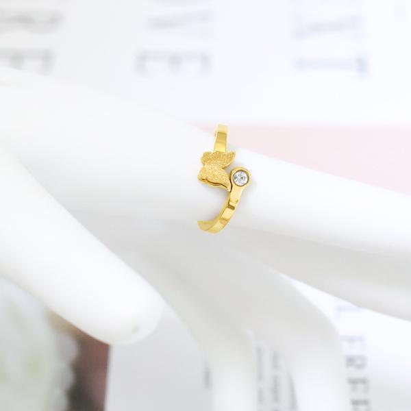 Titanium steel butterfly ring female fashion cross-border ring stainless steel opening universal ring Yiwu wholesale