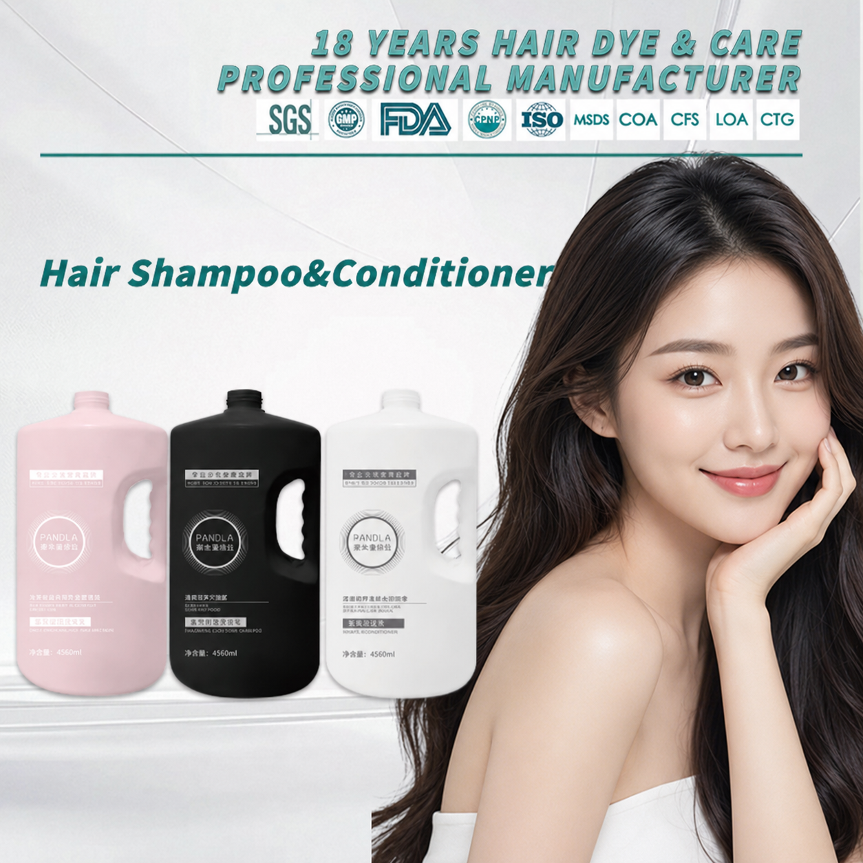 Pandla OEM Wholesale Shampoo with Plant Based Gentle Formula for Professional Salon