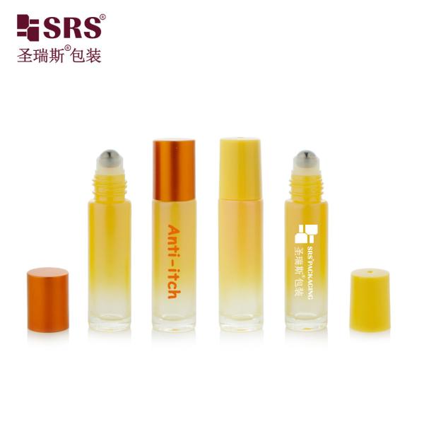 BLPM-10ml Mould Glass Roller Bottle with Matte Gradient Yellow Color Customization Free Sample with Steel Ball for Scent Perfume
