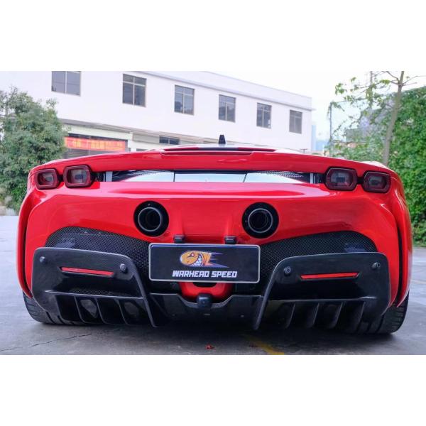 For Ferrari SF90 Dry Carbon Fiber Body Kit SF90 OEM Style Carbon Fiber Front Lip Diffuser Spoiler Side Skirt