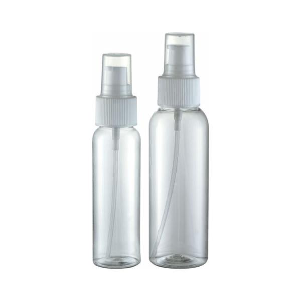60 ml 120 ml frasco de bomba de pulverização redonda 2 oz plástico transparente PET frasco de bomba de pulverização