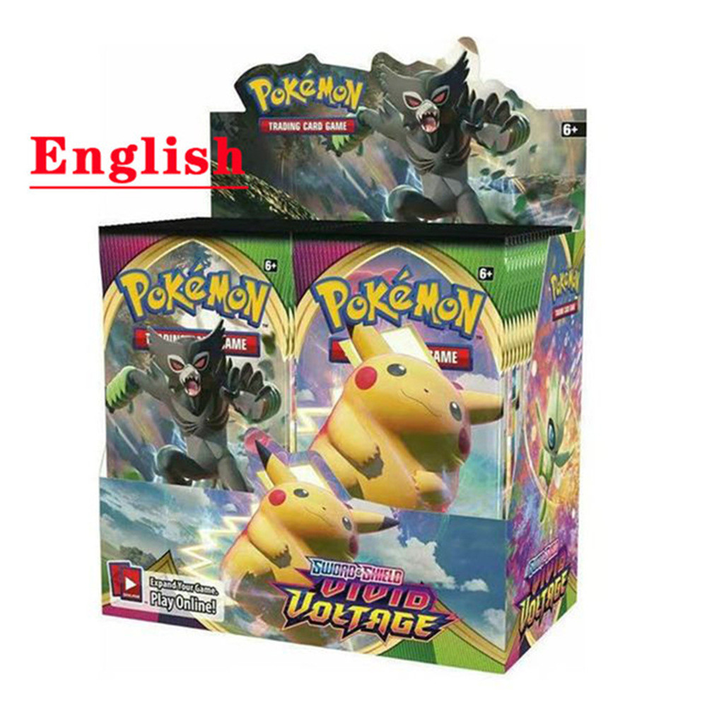 Английская версия 360 штук/коробка Покемоновые карты Booster Box With Customizable Card Back Design