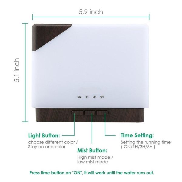 Private Label Ultrasonic LED Rainbow Asakuki 700ml Big Air Humidifier Aroma Essential Oil Diffuser for Bedroom Large Room Yoga