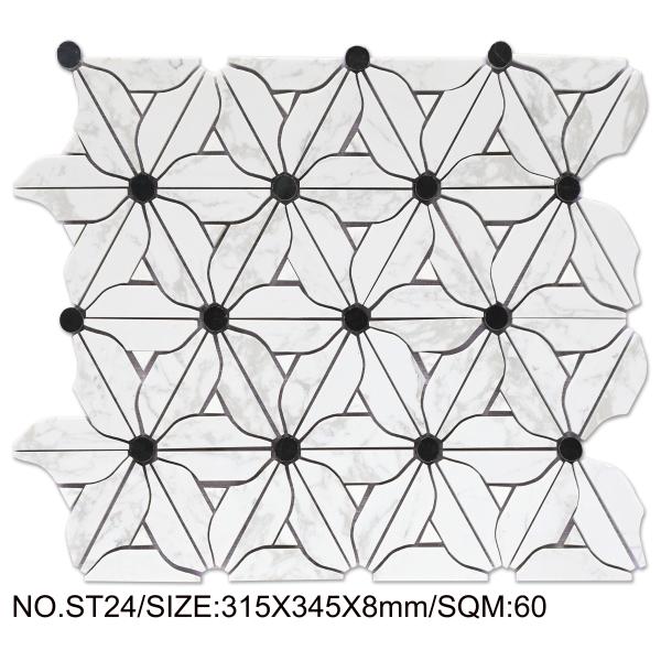 Flower Elegant 315x345mm Natural Stone Mosaic For Dining Room And Renovation