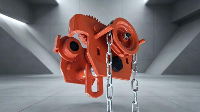 Durable Monorail Hoist Trolley Hook Mounted Chain Hoist Trolley With Cast Steel Body