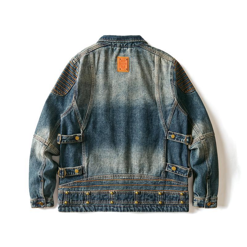 Regular Daily Washed Long Sleeve mens denim jacket wholesale Lapel Collar Slash Pocket Custom (JK751)