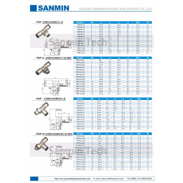PBP Male Branch Tee All Brass Body With Plastic Sleeve Pneumatic Quick Disconnect Air Fittings