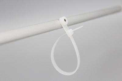 DEMOELE 3*200mm size white and black color mountable head self-locking cable ties with hole for screw install zip ties