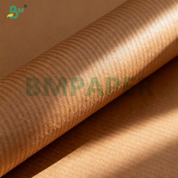 70g 80g Brown One Side Glossy Stripped Kraft Paper For Food packaging