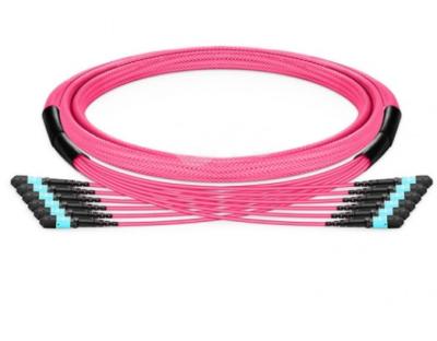 Pink OM4 MTP MPO Fiber Cable Multimode 24-144 Fibers Senko