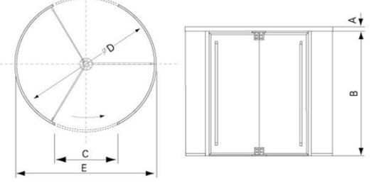 Security glass 2 wing golden automatic revolving door Of aluminium frame
