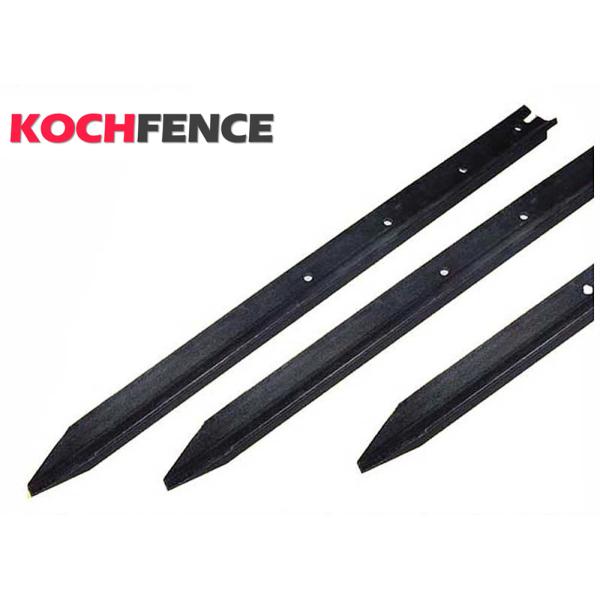 Heavy Duty Metal Fence Posts , 2.04kg/M Bitumen Painted Steel Galvanised Star Pickets