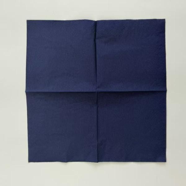 Blue Cocktail Paper Napkins 25x25cm 2 Ply Soft 1/4 Fold For Beverage Parties