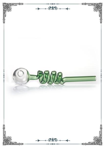 Mini Smoking Bong Green Helix Oil Burner Tube Clear Ball Head