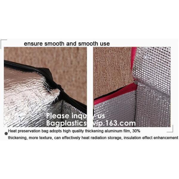 Insulated Thermal Non Woven Aluminum Foil Cooler Bag For Frozen Food,Reusable Insulated Aluminum Foil Thermal Lunch Cool