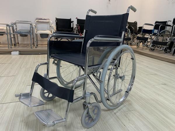GT-874 Lightweight Manual Wheelchair Bariatric Transport Chair 500 Lbs Steel Chromed