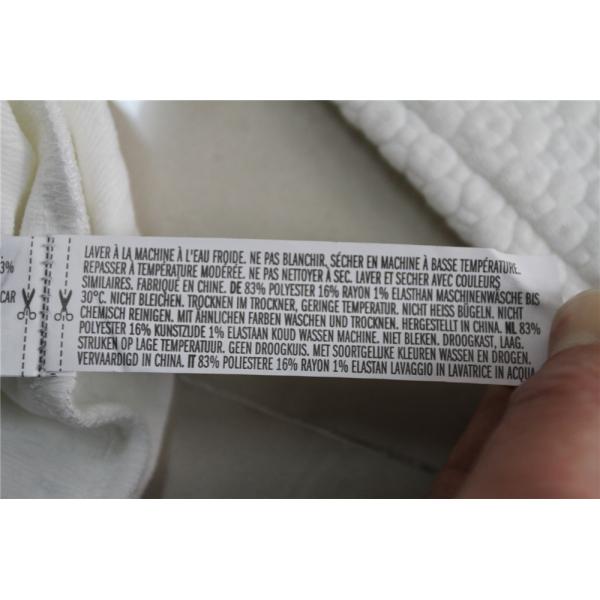 83% Polyester Womens White Crew Neck Sweatshirt Jacquard Design