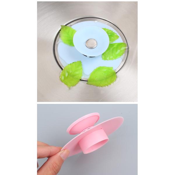 Durable Round Push Type Kitchen Silicone Sink Strainer , Factory Wholesale