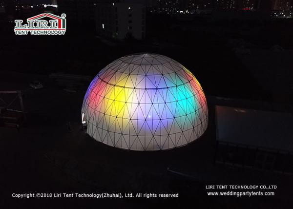 Steel Frame PVC Lighted Geodesic Dome / Geo Shelter Dome Tent