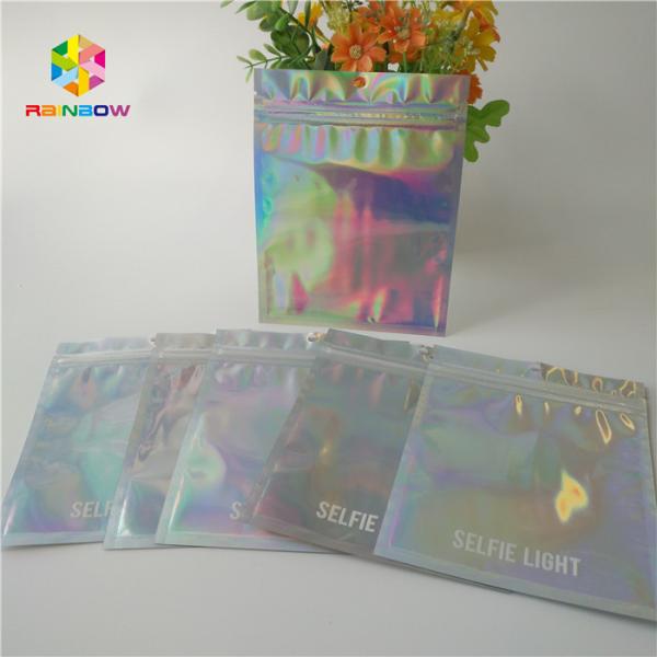 Brightly Laser Cosmetic Packaging Bag  With Clear Front / Back Holographic