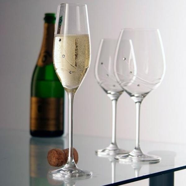 Crystal Plum Glass Gift Champagne Flue With Elements Elegant Relaxation