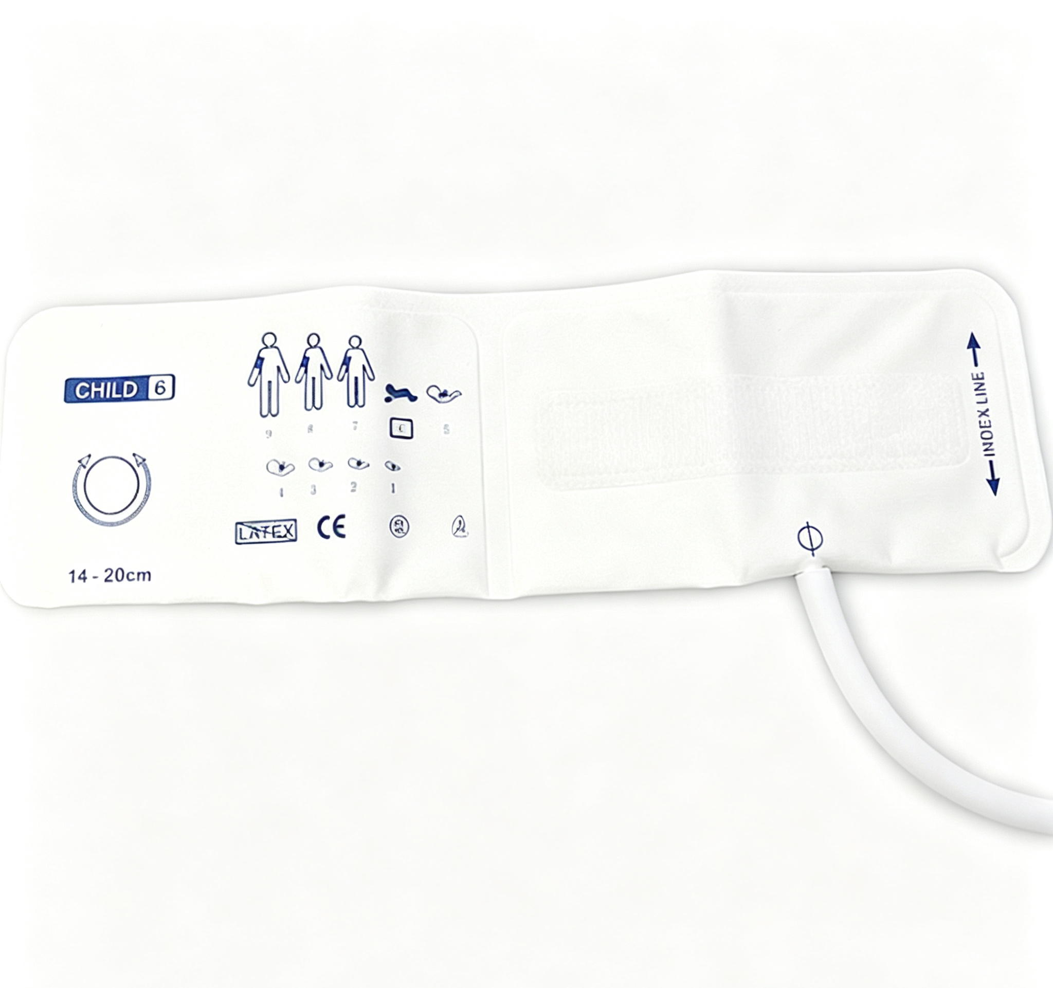 Single Tube Blood Pressure Cuff 14cm - 20cm Disposable NIBP Cuff
